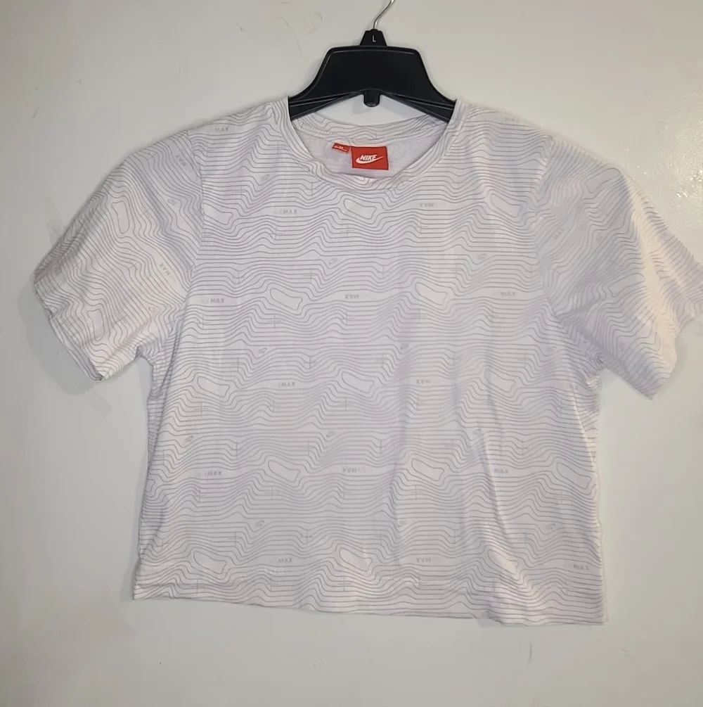 Nike Women's White Crop top Little Stain See Photo